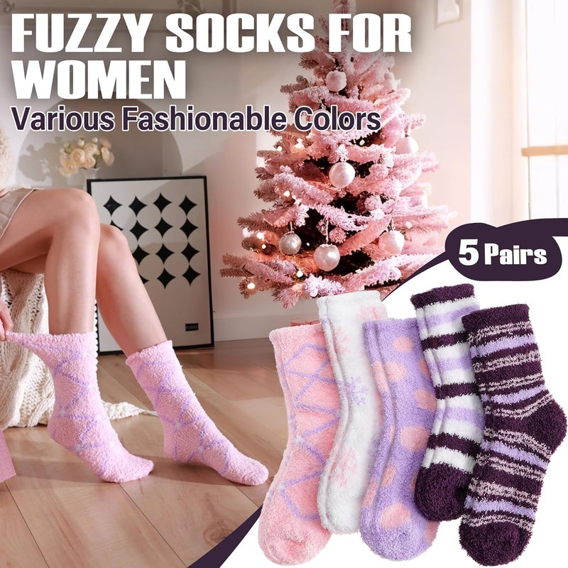 ANTSANG Womens Fuzzy Socks Fluffy Slipper Cozy Cabin Winter Soft Fleece Warm Comfy Thick Christmas Gift Socks - Image 3